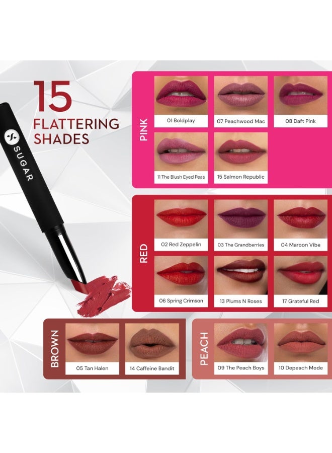 SUGAR Cosmetics Matte Attack Lipstick for Women | Transferproof & Smudgeproof | Lasts upto 12hrs | Enriched With Jojoba Oil | 2gm - Plums N Roses - Image 2